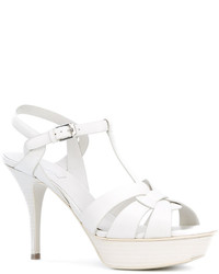 Sandales en cuir blanches Saint Laurent