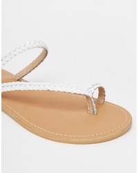 Sandales en cuir blanches Asos