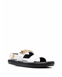 Sandales en cuir blanches Moschino