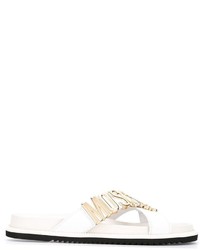 Sandales en cuir blanches Moschino