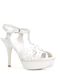 Sandales en cuir blanches Saint Laurent