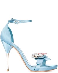 Sandales en cuir bleu clair Alexander McQueen