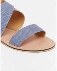 Sandales en cuir bleu clair Asos