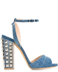 Sandales en cuir bleu clair Philipp Plein