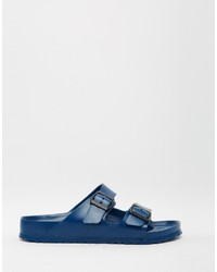 Sandales en cuir bleu marine Birkenstock