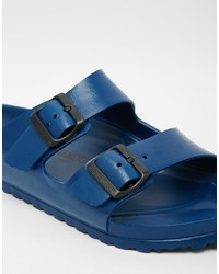 Sandales en cuir bleu marine Birkenstock