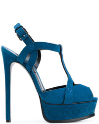 Sandales en cuir bleu marine Casadei