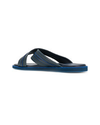 Sandales en cuir bleu marine Baldinini