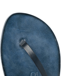 Sandales en cuir bleu marine