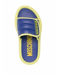 Sandales en cuir bleu marine Moschino