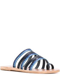 Sandales en cuir bleu marine Ancient Greek Sandals