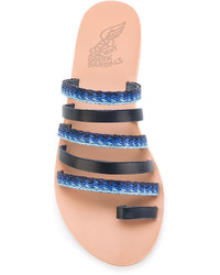 Sandales en cuir bleu marine Ancient Greek Sandals