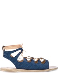 Sandales en cuir bleues Ancient Greek Sandals