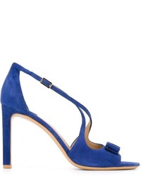 Sandales en cuir bleues Salvatore Ferragamo