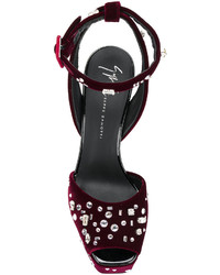 Sandales en cuir bordeaux Giuseppe Zanotti Design