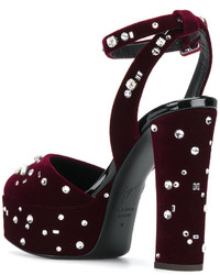 Sandales en cuir bordeaux Giuseppe Zanotti Design