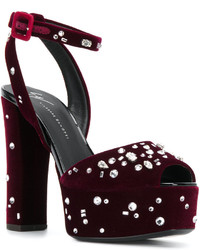 Sandales en cuir bordeaux Giuseppe Zanotti Design