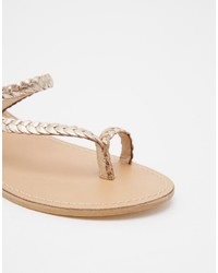 Sandales en cuir dorées Asos