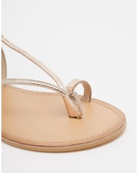 Sandales en cuir dorées Asos