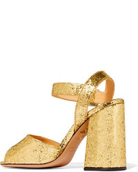 Sandales en cuir dorées Charlotte Olympia