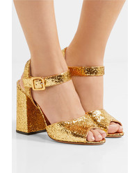 Sandales en cuir dorées Charlotte Olympia