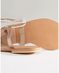 Sandales en cuir dorées Asos