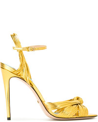 Sandales en cuir dorées Gucci