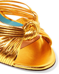 Sandales en cuir dorées Gucci