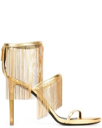 Sandales en cuir dorées Roberto Cavalli