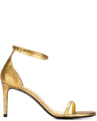 Sandales en cuir dorées Saint Laurent