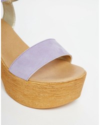 Sandales en cuir épaisses violet clair Asos