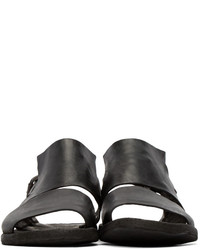 Sandales en cuir gris foncé Officine Creative