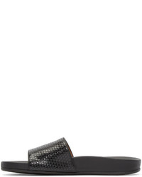 Sandales en cuir gris foncé Marc Jacobs