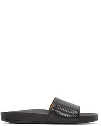 Sandales en cuir gris foncé Marc Jacobs
