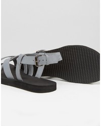 Sandales en cuir grises Asos
