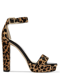 Sandales en cuir imprimées léopard
