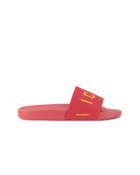 Sandales en cuir imprimées rouges DSQUARED2