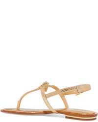 Sandales en cuir imprimées serpent dorées MICHAEL Michael Kors