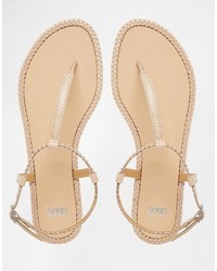 Sandales en cuir marron clair Asos