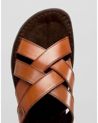 Sandales en cuir marron clair Base London