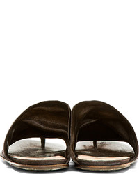 Sandales en cuir marron foncé Marsèll