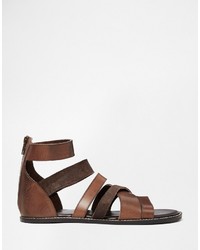 Sandales en cuir marron Asos