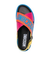 Sandales en cuir multicolores Moschino