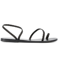 Sandales en cuir noires Ancient Greek Sandals