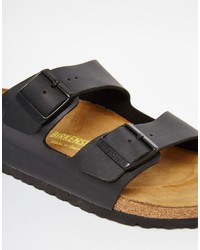 Sandales en cuir noires Birkenstock