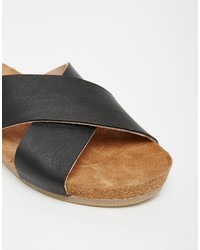 Sandales en cuir noires Asos