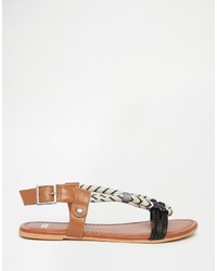 Sandales en cuir noires Asos