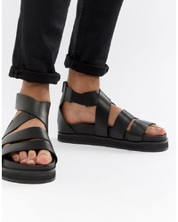 Sandales en cuir noires ASOS DESIGN