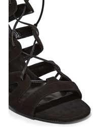 Sandales en cuir noires Saint Laurent