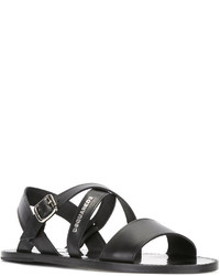 Sandales en cuir noires DSQUARED2